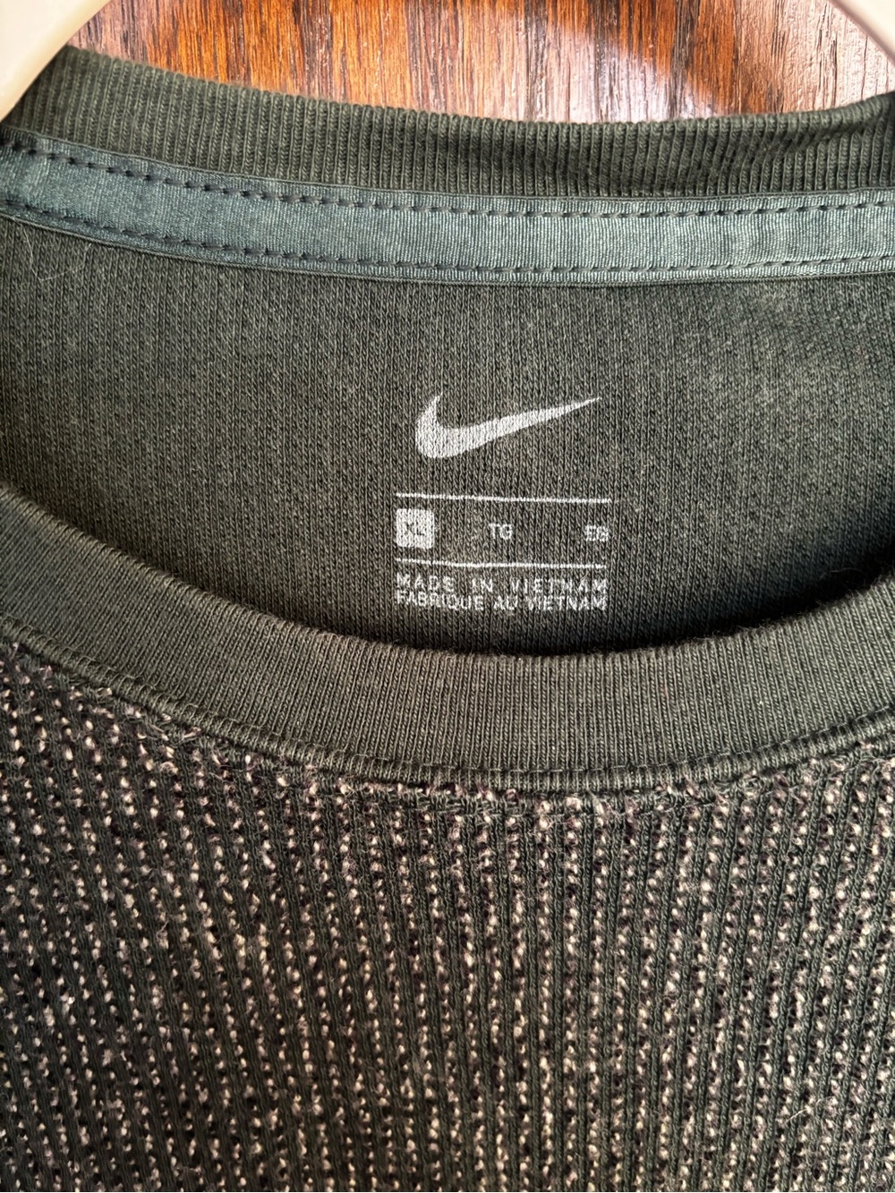 Nike Women’s Olive Green Textured Crewneck Sweatshirt